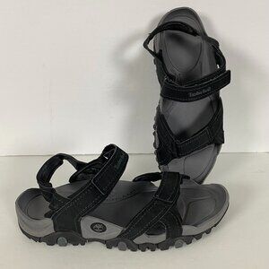Timberland Black and Gray Men's Adjustable Strap Outdoor Sandals